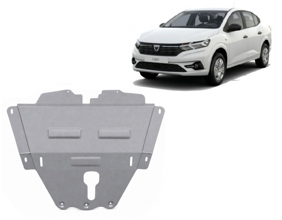 Piastra paramotore di alluminio Dacia Logan