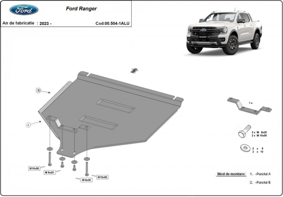 Protezione di alluminio  per il cambio Ford Ranger