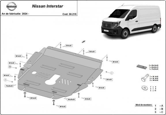 Piastra paramotore di acciaio Nissan Interstar