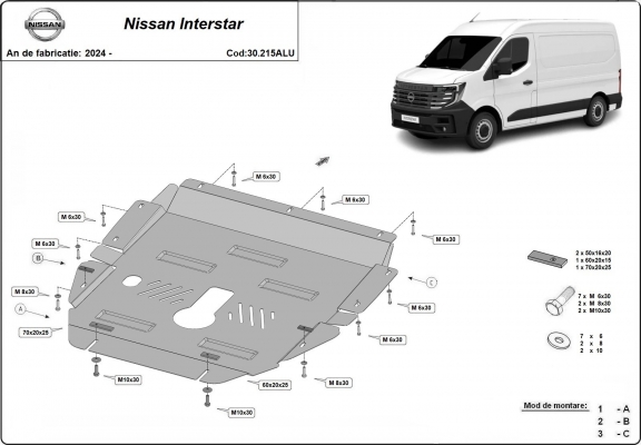 Piastra paramotore di Alluminio Nissan Interstar