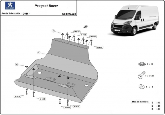 Protezione di acciaio per il serbatoio Peugeot Boxer