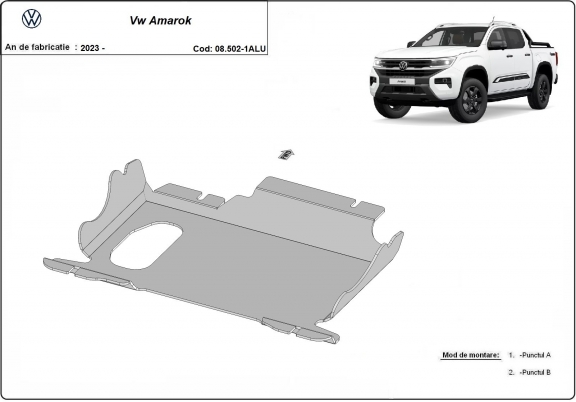 Piastra paramotore di alluminio Volkswagen Amarok