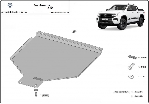 Protezione di alluminio  per il cambio Volkswagen Amarok