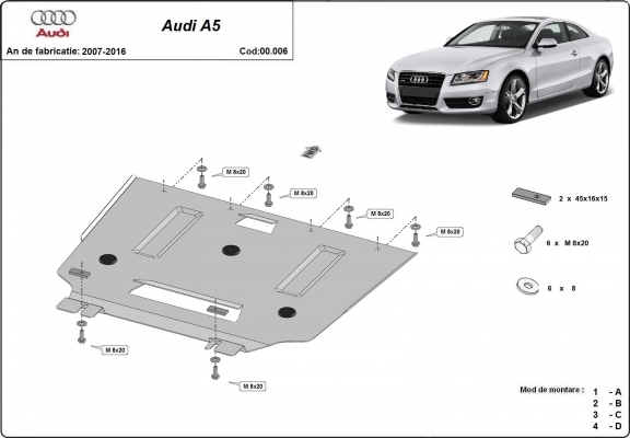 Protezione di acciaio per il cambio Audi A5