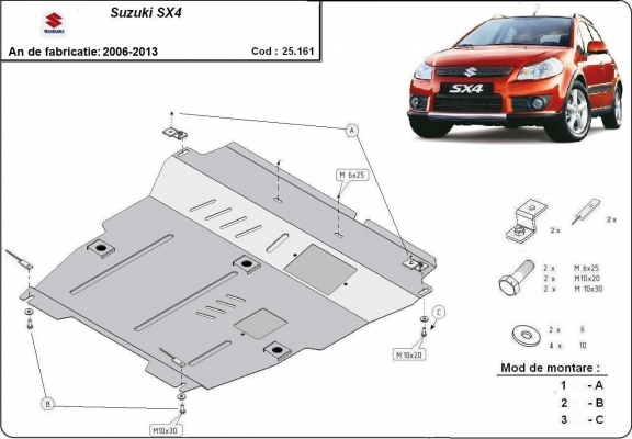 Piastra paramotore di acciaio Suzuki SX 4
