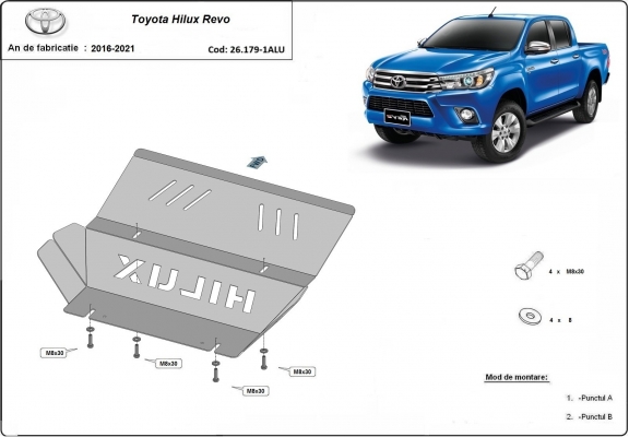 Protezione di alluminio per il radiatore Toyota Hilux Revo