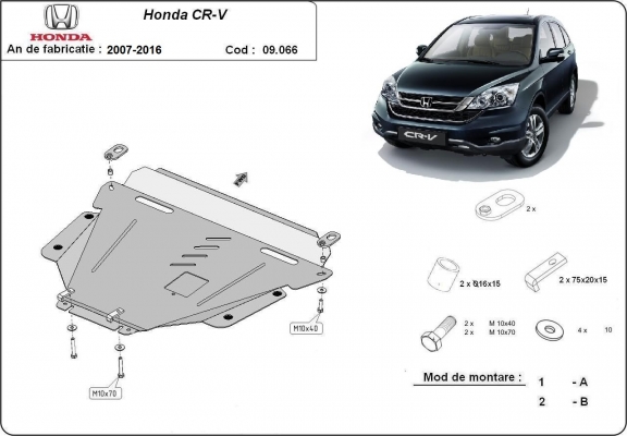 Piastra paramotore di acciaio Honda CR-V Gen 3