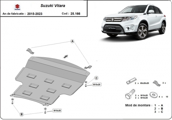 Piastra paramotore di acciaio Suzuki Vitara