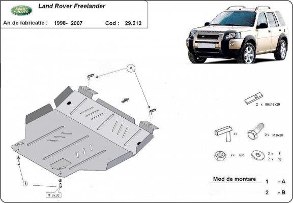 Piastra paramotore di acciaio Land Rover Freelander 1