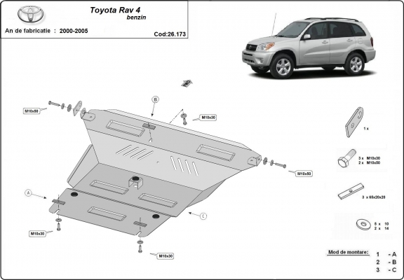 Piastra paramotore di acciaio Toyota Rav4