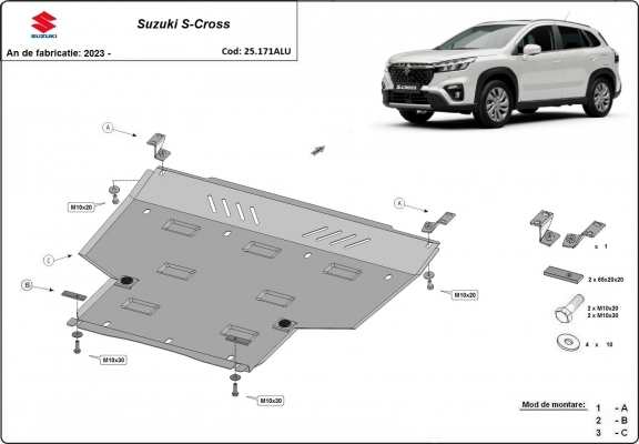 Piastra paramotore di alluminio Suzuki S-Cross