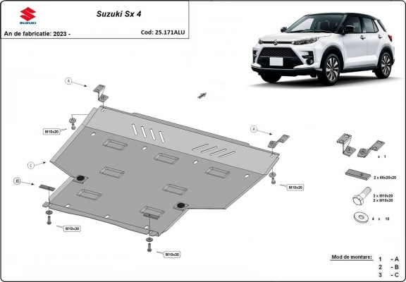 Piastra paramotore di alluminio Suzuki SX4 
