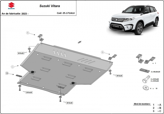Piastra paramotore di alluminio Suzuki Vitara
