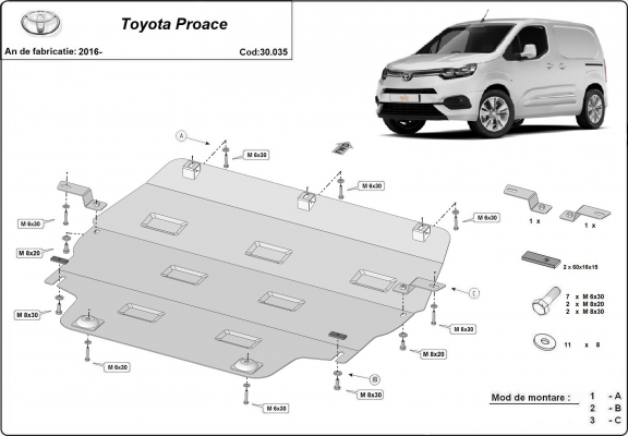 Piastra paramotore di acciaio Toyota Proace