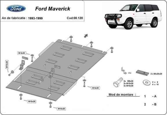 Protezione di acciaio per il cambio Ford Maverick 
