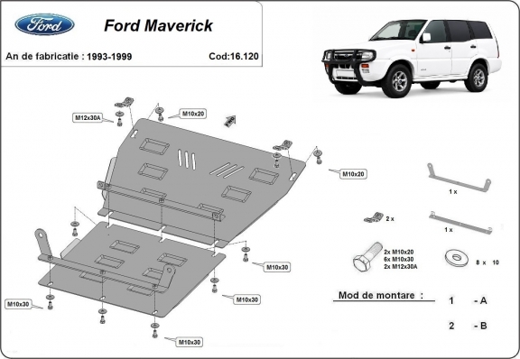 Piastra paramotore di acciaio Ford Maverick