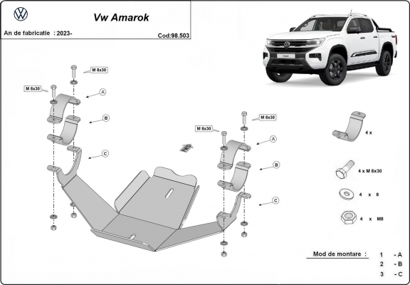 Protezione di acciaio per il differenziale  Volkswagen Amarok