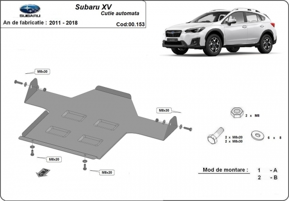 Protezione di acciaio per il cambio automatico Subaru XV