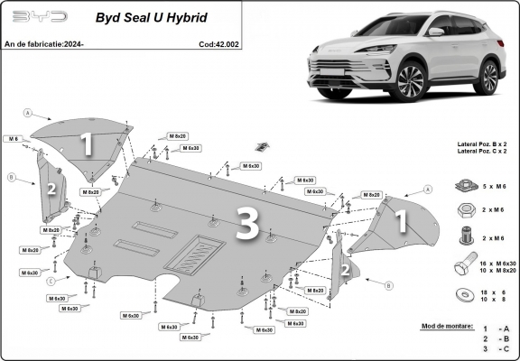 Piastra paramotore di acciaio BYD Seal U - DM-i