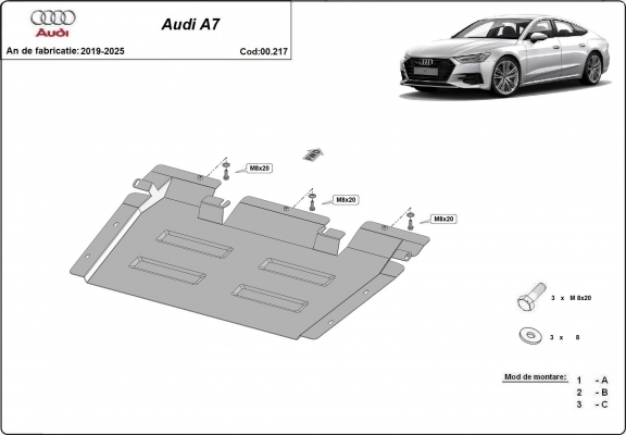 Protezione di acciaio per il cambio Audi A7 A7