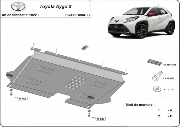 Piastra paramotore di Alluminio Toyota Aygo X