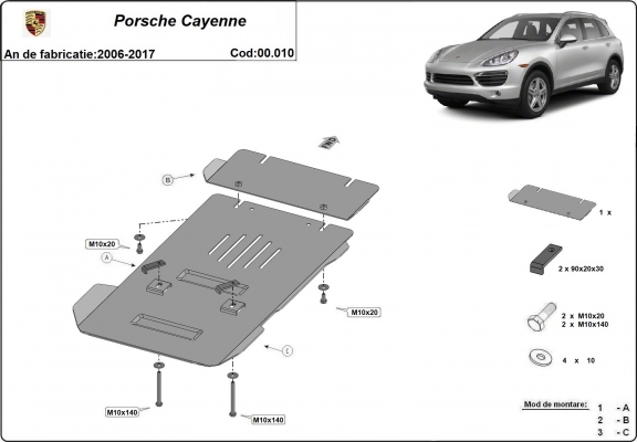 Protezione di acciaio per il cambio Porsche Cayenne