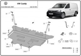Piastra paramotore di acciaio VW Caddy