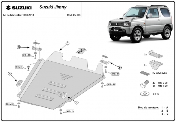 Protezione di acciaio per il  caso di trasferimento Suzuki Jimny