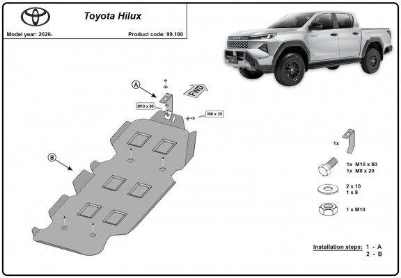 Protezione di acciaio per il serbatoio Toyota Hilux