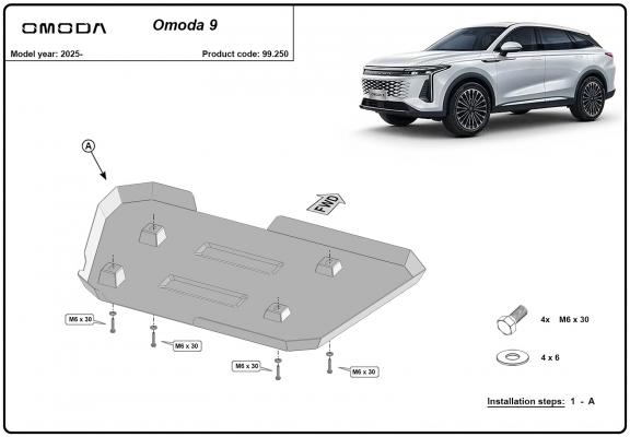Protezione di acciaio per il serbatoio Omoda 9