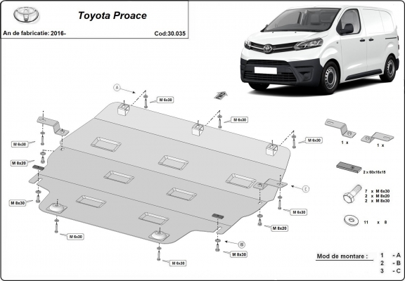 Piastra paramotore di acciaio Toyota Proace