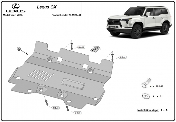 Protezione di alluminio per il radiatore Lexus GX