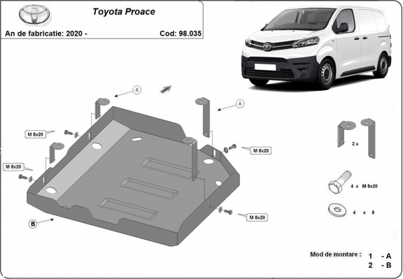 Protezione di acciaio per il AdBlue Toyota Proace