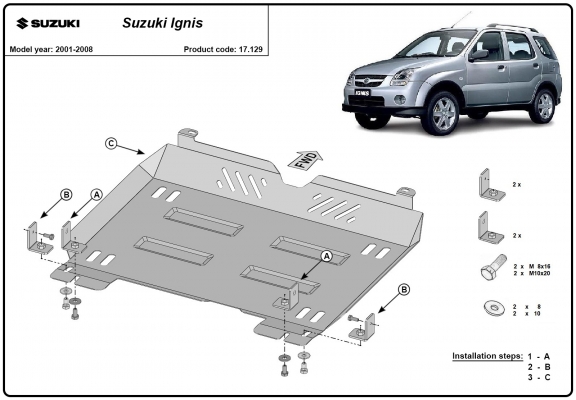 Piastra paramotore di acciaio Suzuki Ignis