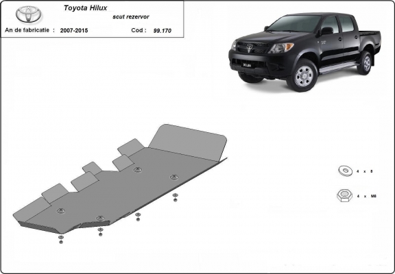 Protezione di acciaio per il serbatoio Toyota Hilux