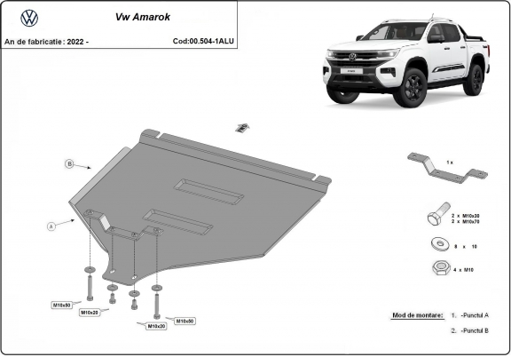 Protezione di alluminio  per il cambio Volkswagen Amarok