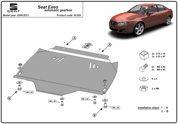 Protezione di acciaio per il cambio Seat Exeo