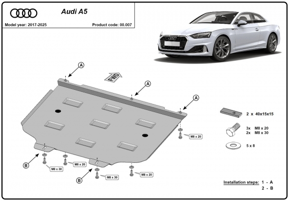 Protezione di acciaio per il cambio Audi A5