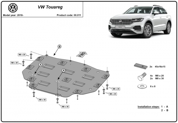 Protezione di acciaio per il cambio VW Touareg