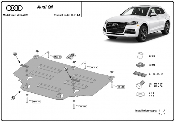 Protezione di acciaio per il cambio Audi Q5