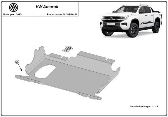 Piastra paramotore di alluminio Volkswagen Amarok