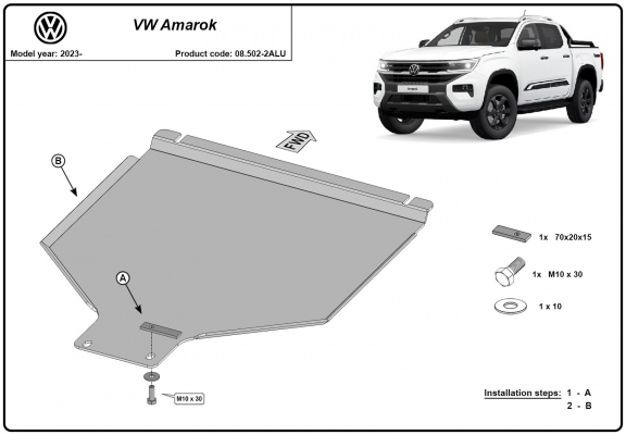 Protezione di alluminio  per il cambio Volkswagen Amarok