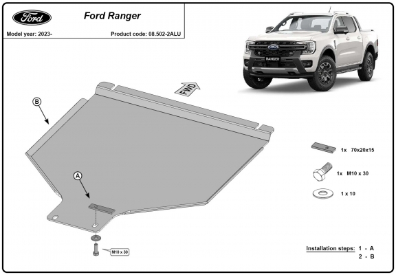Protezione di alluminio  per il cambio Ford Ranger
