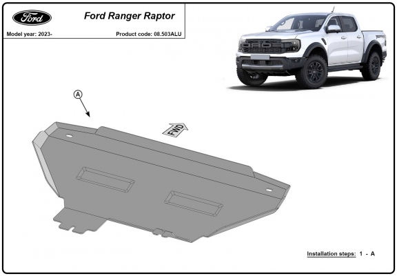 Protezione di alluminio per il radiatore Ford Ranger Raptor