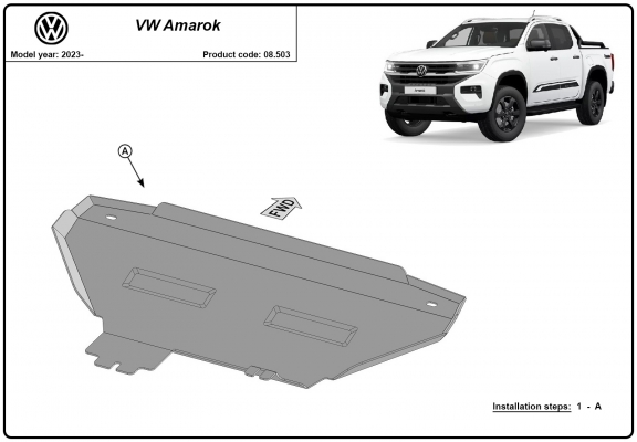 Protezione di acciaio per il radiatore Volkswagen Amarok 2 