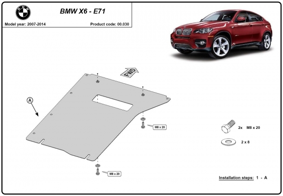 Protezione di acciaio per il cambio BMW X6 E71