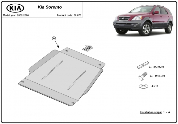 Protezione di acciaio per il cambio Kia Sorento