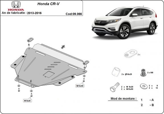 Piastra paramotore di acciaio Honda CR-V Gen 4