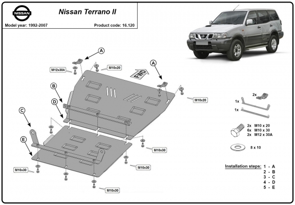 Piastra paramotore di acciaio Nissan Terrano II